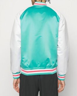 Prime Time Aqua/White San Antonio Spurs Varsity Satin Jacket