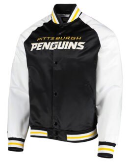 Pittsburgh Penguins Prime Time Black/White Satin Jacket
