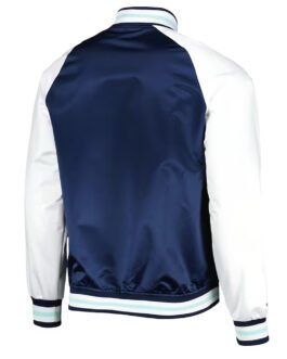 Primetime Seattle Kraken Blue/White Varsity Satin Jacket