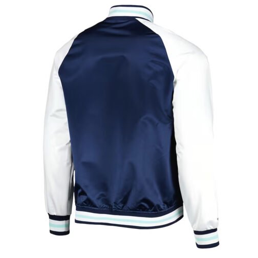 Primetime Seattle Kraken Blue/White Varsity Satin Jacket - Image 2