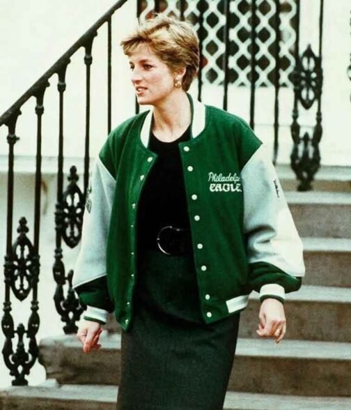 Princess Diana Philadelphia Eagles Wool Varsity Jacket - Image 2