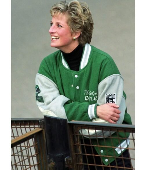 Princess Diana Philadelphia Eagles Wool Varsity Jacket - Image 13