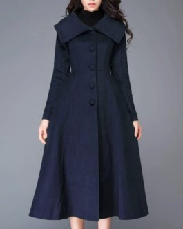 Women’s Princess Swing Green Wool Coat