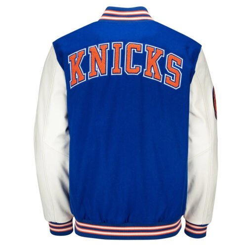 Prospect NY Knicks Blue and White Varsity Jacket - Image 2