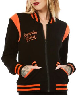 Pumpkin Queen Black Varsity Jacket