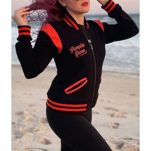 Pumpkin Queen Black Varsity Jacket - Image 4