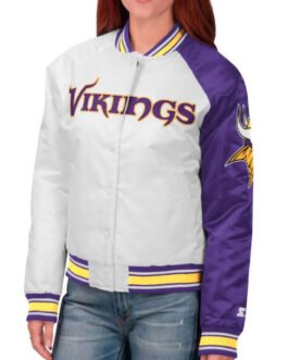 Minnesota Vikings End Zone Yellow/Purple Satin Jacket