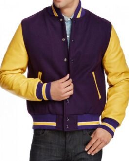 Classic Varsity Letterman Purple and Yellow Jacket