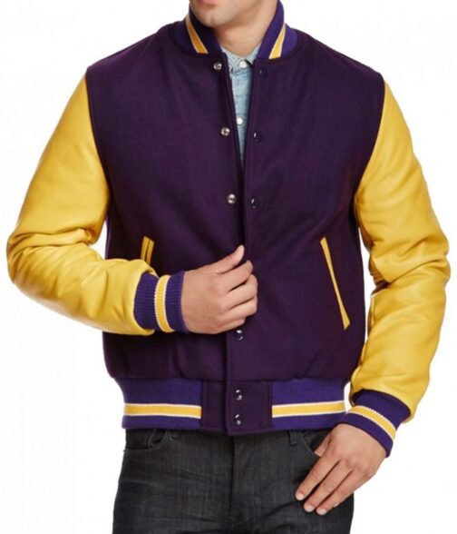 Classic Varsity Letterman Purple and Yellow Jacket
