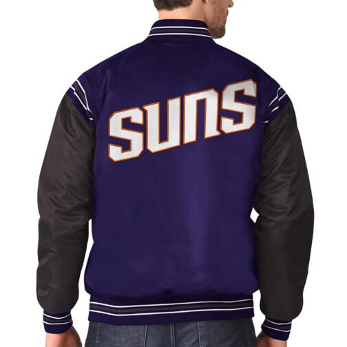 Purple/Black Phoenix Suns The Enforcer Varsity Satin Jacket - Image 5