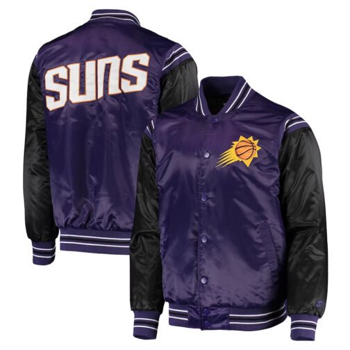 Purple/Black Phoenix Suns The Enforcer Varsity Satin Jacket - Image 3