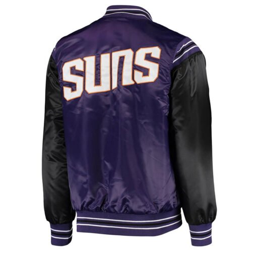 Purple/Black Phoenix Suns The Enforcer Varsity Satin Jacket - Image 2