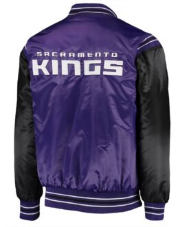 Sacramento Kings The Enforcer Purple and Black Satin Jacket