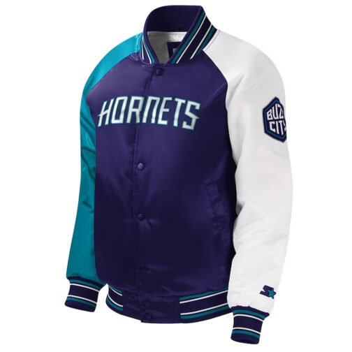 Charlotte Hornets Youth Varsity Purple Satin Jacket