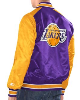 Purple/Gold La Lakers Renegade Varsity Satin Jacket