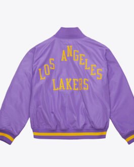 Purple LA Lakers Satin Full-Zip Jacket