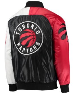 Toronto Raptors Purple/Red/White Tricolor Satin Jacket