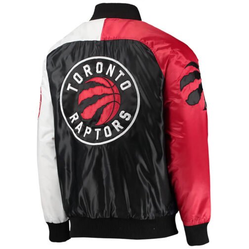 Toronto Raptors Purple/Red/White Tricolor Satin Jacket - Image 2