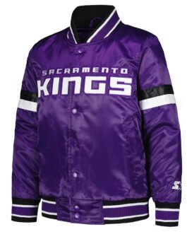 Sacramento Kings Youth Home Game Purple Satin Jacket
