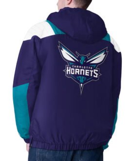 Purple/Teal Charlotte Hornets Charger Half-Zip Pullover Jacket