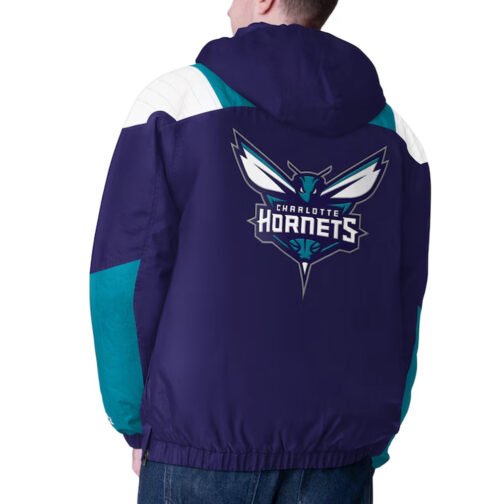 Purple/Teal Charlotte Hornets Charger Half-Zip Pullover Jacket - Image 2