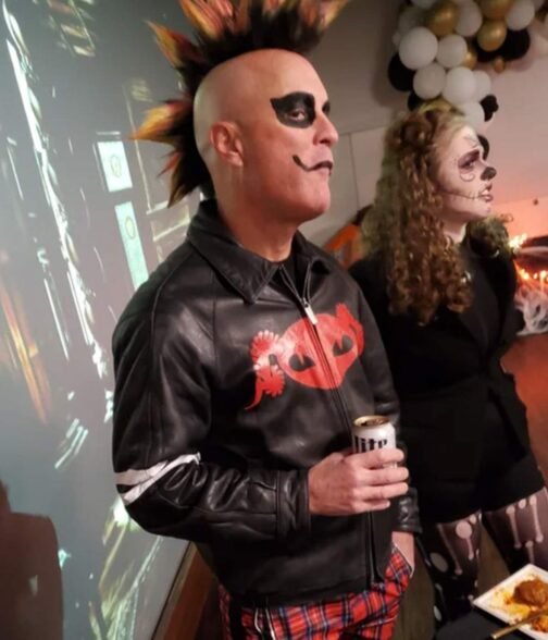 Puscifer Maynard James Keenan Striped Leather Jacket - Image 11