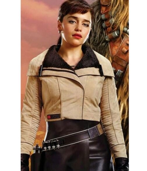 Emilia Clarke Solo A Star Wars Story Shearling Jacket - Image 4