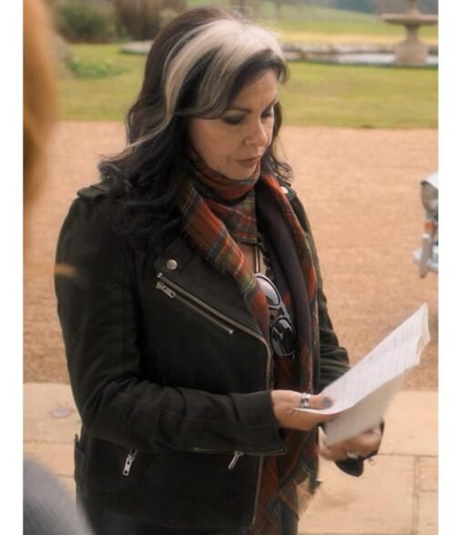 Queens of Mystery Julie Graham Black Suede Jacket - Image 2