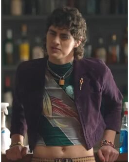 Queer As Folk Fin Argus Cropped Purple Jacket