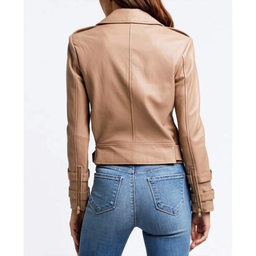 Rachel Recchia The Bachelorette Brown Leather Biker Jacket - Image 3