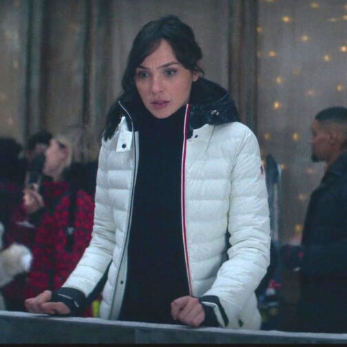 Heart of Stone Gal Gadot Puffer White Jacket - Image 2