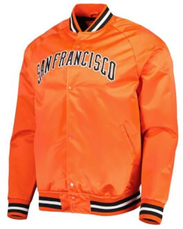 San Francisco Giants Orange Satin Raglan Full-Snap Jacket