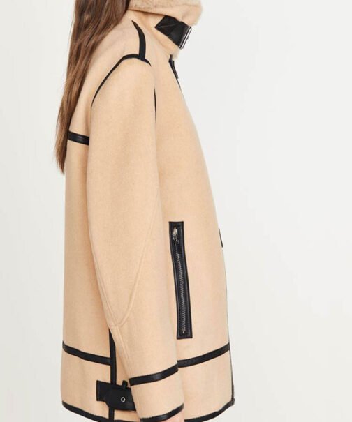 New York State of Mind Ramona Singer Wool Shearling Jacket - Image 4