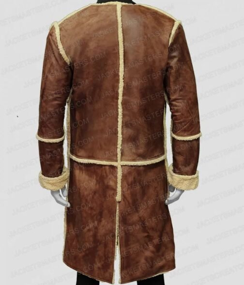 Josha Stradowski The Wheel of Time Brown Leather Coat - Image 3