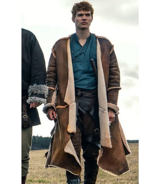 Josha Stradowski The Wheel of Time Brown Leather Coat - Image 2