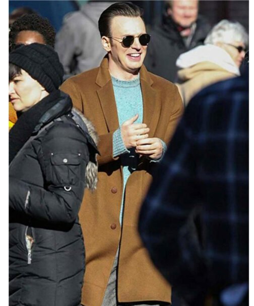 Knives Out Chris Evans Brown Coat - Image 5