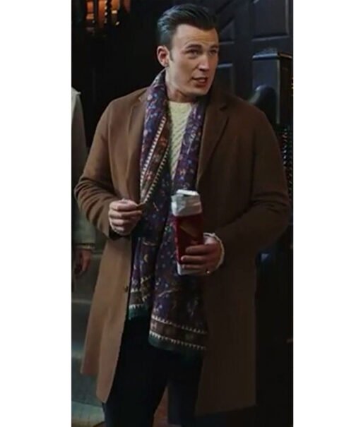 Knives Out Chris Evans Brown Coat - Image 6