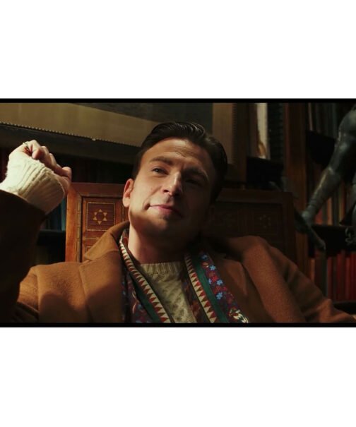 Knives Out Chris Evans Brown Coat - Image 7