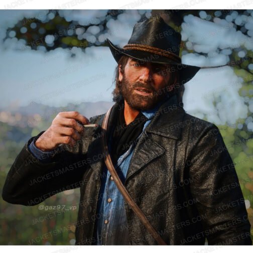 Arthur Morgan RDR2 Black Leather Blazer - Image 6