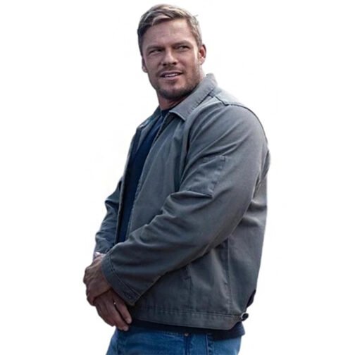 Reacher Season 2 Alan Ritchson Gray Cotton Jacket - Image 3