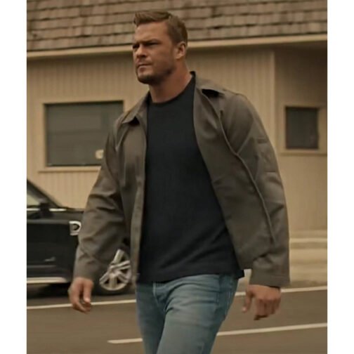Reacher Season 2 Alan Ritchson Gray Cotton Jacket - Image 2