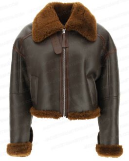 Margaux Lignel Real Girlfriends in Paris Brown Jacket with Fur Collar