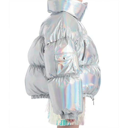 Sutton Stracke Real Housewives of Beverly Hills Puffer Silver Jacket - Image 4
