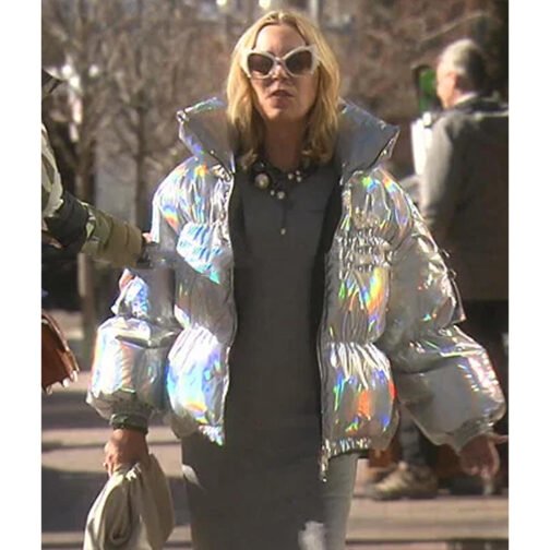 Sutton Stracke Real Housewives of Beverly Hills Puffer Silver Jacket - Image 6