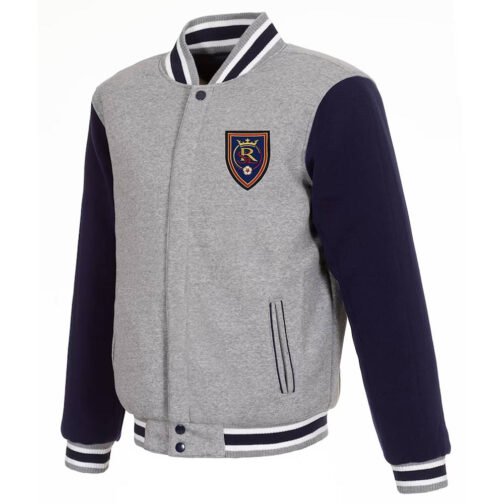 Real Salt Lake Gray and Navy Varsity Wool Jacket