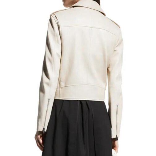 Reboot Judy Greer Off White Leather Jacket - Image 5