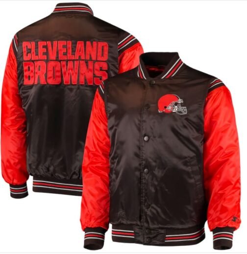 Cleveland Browns Varsity Red and Black Starter Jacket - Image 3