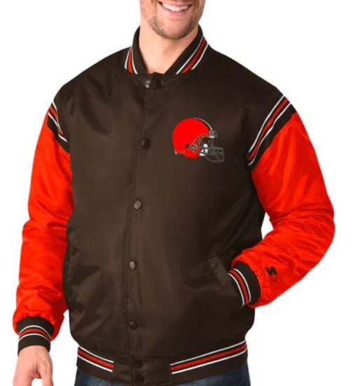 Cleveland Browns Varsity Red and Black Starter Jacket - Image 4