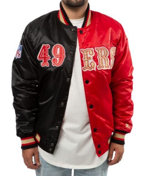 San Francisco 49ers Red and Black Jacket - Image 2