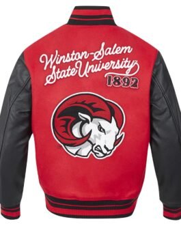 Winston-Salem State Rams HBCU Red and Black Varsity Jacket